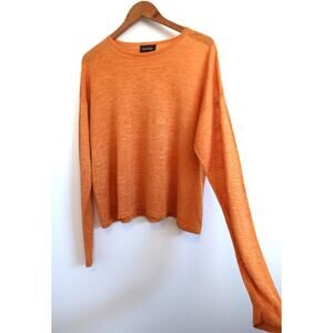 ESKANDAR Variegated Silk Hemp Pullover Sweater Top Orange Neiman Marcus OS $1590